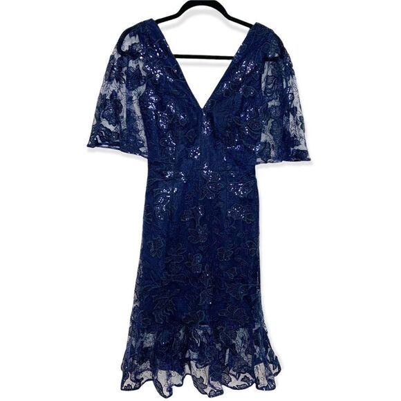 NWT Dress The Population Roseanna Navy Lace Dress Size XXS (R4) - Picture 3 of 12